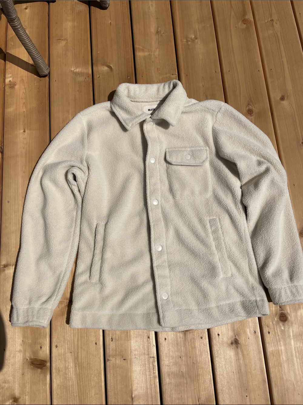 Hollister Off-White Sherpa Shirt Jacket